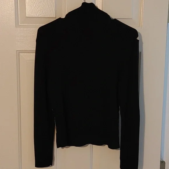 Retro Black and Tan Cowl Neck Sweater Women's Medium (runs Small) Bodycon Y2K - Picture 5 of 6
